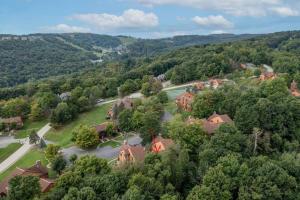 an aerial view of a small town with a river at Beautiful Seven Springs- 2 Bed, 2 Bath Condo in Champion