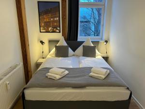 Postel nebo postele na pokoji v ubytování Altstadt Apartment Erfurt + 6 fotografií