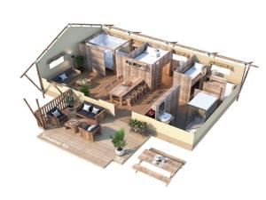 Nespecifikovaný výhled na destinaci Szálka nebo výhled na město při pohledu z luxury tent