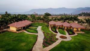 an aerial view of a house with a garden at The Kanila Resort in Karjat