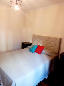 een slaapkamer met een bed met 2 kussens erop bij Dpto dos dormitorios en Nueva Córdoba in Cordoba