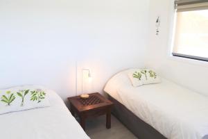 Ocean View Beachfront客房内的一张或多张床位