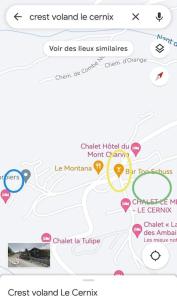 a screenshot of a cell phone with a map at Crest Voland, Le Cernix studio de standing rénové in Cohennoz