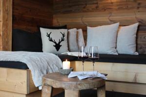 Łóżko lub łóżka w pokoju w obiekcie Chalet Tannenhof