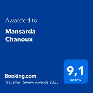 Mansarda Chanoux CIR n 0027 tanúsítványa, márkajelzése vagy díja
