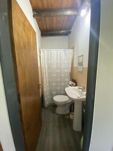 ein Bad mit einem WC und einem Waschbecken in der Unterkunft El Limbo Posada in Tigre