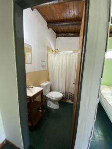 ein Bad mit einem WC und einem Waschbecken in der Unterkunft El Limbo Posada in Tigre