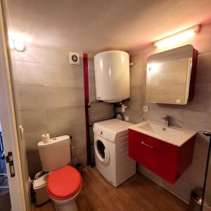 ein kleines Bad mit WC und Waschbecken in der Unterkunft Le jardin de ville in Grenoble