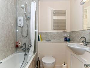 a bathroom with a toilet and a sink and a shower at Inchgarry Court in North Berwick