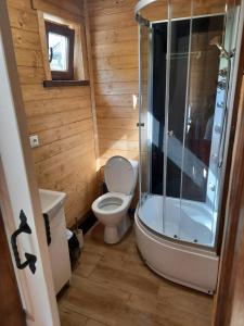 Kúpeľňa v ubytovaní Domki- Limanowa, domki z balią i sauną