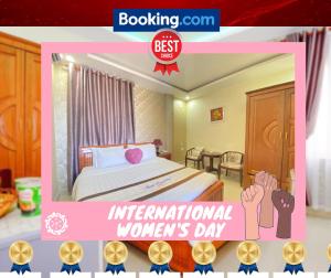 póster para un día internacional de mujeres con cama en Thành Hoàng Châu Hotel en Da Nang