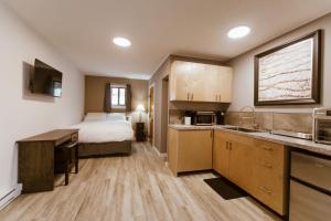 Kuchyň nebo kuchyňský kout v ubytování Lone Star Motel