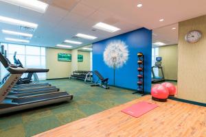 a fitness room with a treadmill and a gym at SpringHill Suites by Marriott Chicago Southeast/Munster, IN in Munster