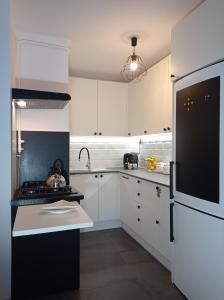 Kuchyňa alebo kuchynka v ubytovaní Apartament Rodzinny Domino - plaża Jelitkowo - Ergo Arena - AZW Gdańsk
