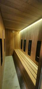 a row of bowling lanes in a gymnasium at Boutique Hotel Acacia in Lovran