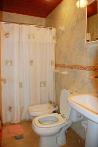 ein Bad mit einem WC und einem Waschbecken in der Unterkunft ALQUILER TEMPORARIO, CHALET con PILETA, para 6 personas, SALTA, San Lorenzo in Salta