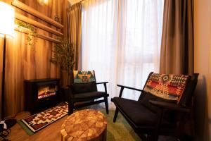 Posezení v ubytování Glamping Tokyo Asakusa