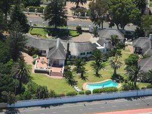 an aerial view of a house with a swimming pool at The Sanctuary Guest House Estate in Cape Town