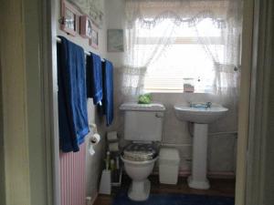 uma pequena casa de banho com WC e lavatório em SUPER SINGLE ROOM em Cardiff