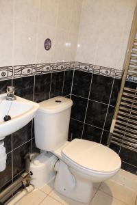 een badkamer met een toilet en een wastafel bij Number One in Haddington