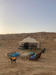 a tent in the middle of the desert at Skyline eco-camp in Mitzpe Ramon