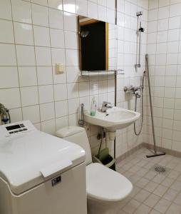 ルカにあるKotatie 6 Dの小さなバスルーム(トイレ、シンク付)