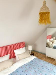 Postel nebo postele na pokoji v ubytování Ferienhaus Feni