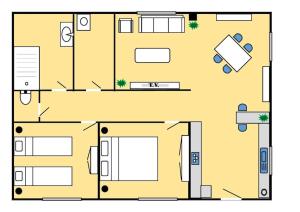 a floor plan of a house at Le Watt'else in Watten