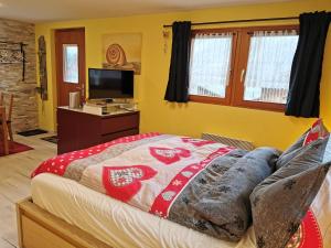 Letto o letti in una camera di Studio mit traumhafter Aussicht