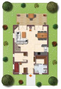 a rendering of a house with a plan at Haus Breitenstein in Baabe