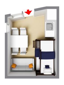 plan piętra pokoju z łóżkiem piętrowym w obiekcie First Camp Aarhus - Jylland w mieście Aarhus