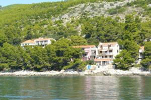 a house on the shore of a body of water at Apartmani Srdjana in Prizba