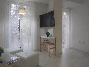 Televízia a/alebo spoločenská miestnosť v ubytovaní Luminoso Apartamento Cantón