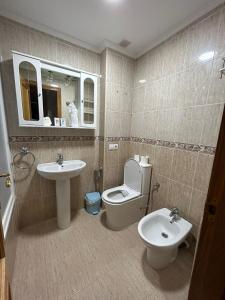 uma casa de banho com um WC e um lavatório em H. LAVID em Briviesca