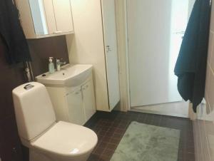Koupelna v ubytování Moderni avara yksiö Jyväskylän ydinkeskustassa + 20 fotografií