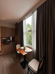 Kuchyň nebo kuchyňský kout v ubytování Roxy Hotel Aiman