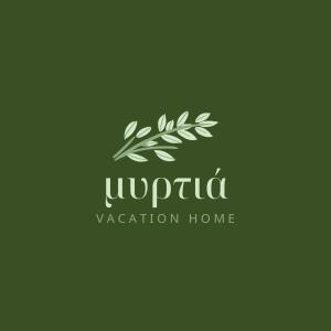a logo for a vacation home at Myrtia Vacation Home in Karpathos Town