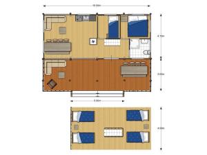 a floor plan of a house at Safaritent Betuwe Lodge in Kesteren