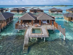 an aerial view of a resort in the water at Villa Nautica Paradise Island Resort in Himmafushi