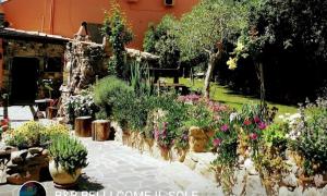 a garden with flowers and plants in front of a building at Belli come il Sole in Serri