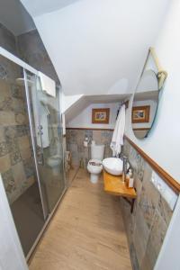 ein Badezimmer mit Dusche, Toilette und Waschbecken in der Unterkunft UN SUEÑO EN SEVILLA in Sevilla + 33 Fotos