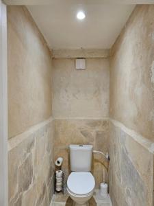 a bathroom with a white toilet in a room at Loft Ardon in Mitzpe Ramon +6 photos