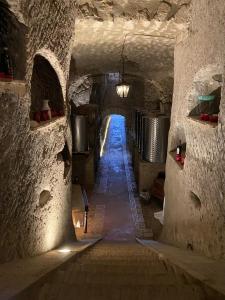 un callejón en un edificio de piedra con un túnel en Tenute del Gheppio, en Dugenta