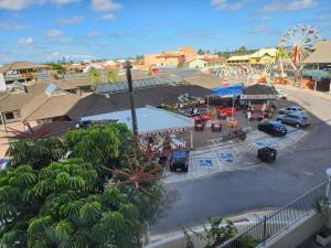 un parque de atracciones con una noria y un carnaval en Apezinho da Soltony em Peruibe en Peruíbe