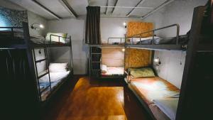 a room with several bunk beds in it at 氮醉潛水酒吧旅宿JoScubar Diving Hostel in Xiaoliuqiu