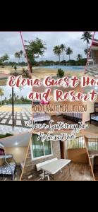 a collage of photos of a beach and a sign at Elena Guest House & Resort in Medellin