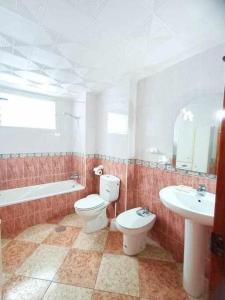 a bathroom with a toilet and a sink at Apartamento Vista a la Isla in Carboneras