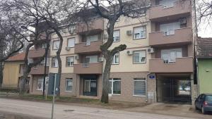 un condominio con un albero di fronte di Apartman Dado a Sombor