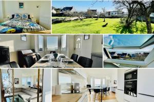 a collage of photos of a house at Le paradis bleu in Roscanvel