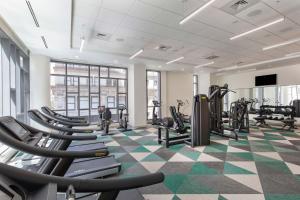 a gym with cardio equipment and treadmills at Element Philadelphia Downtown in Philadelphia